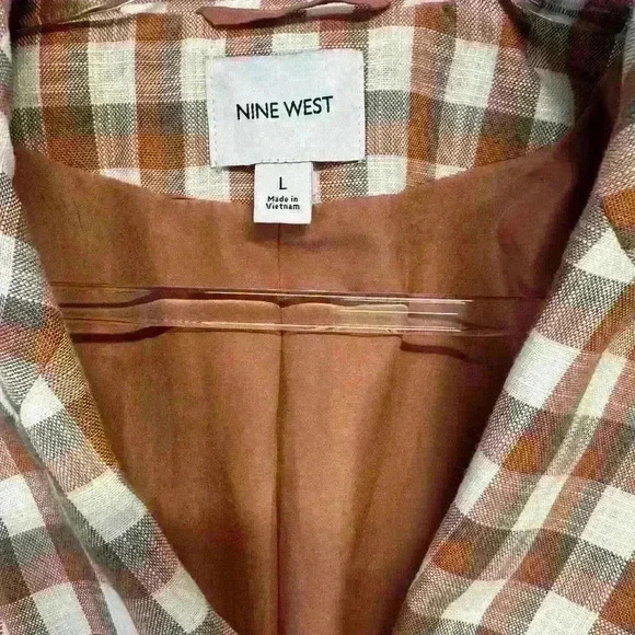 Nine West Plaid Jacket Size Large - Picture 2 of 5